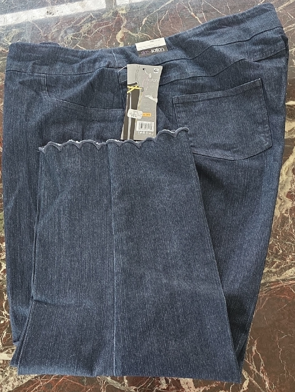 Slim-Sation Women's Dark Blue Pull-On Jeans